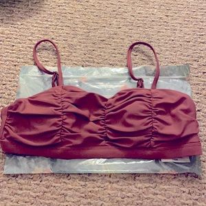 Cupshe Dusty pink ruched L bikini top only